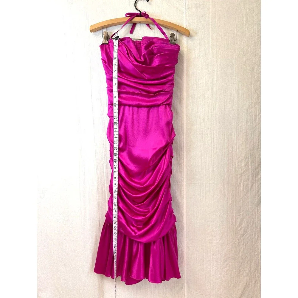 Dolce & Gabbana Fuchsia Silk Ruched Corset Mermaid Gown IT 40 US 4